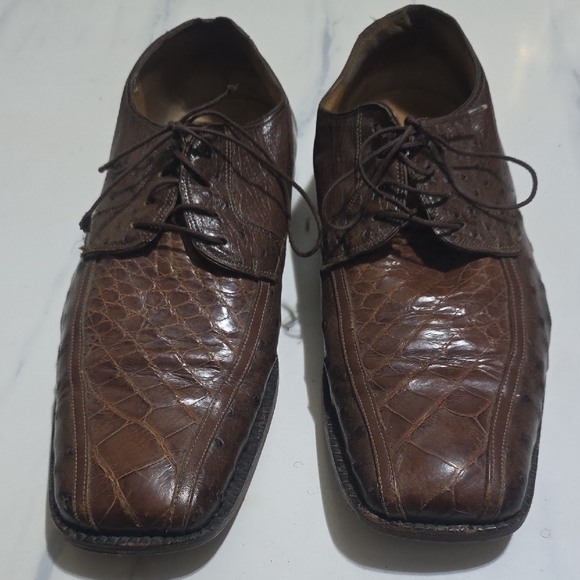 Men's Mauri Brown Alligator Shoes - Picture 1 of 7